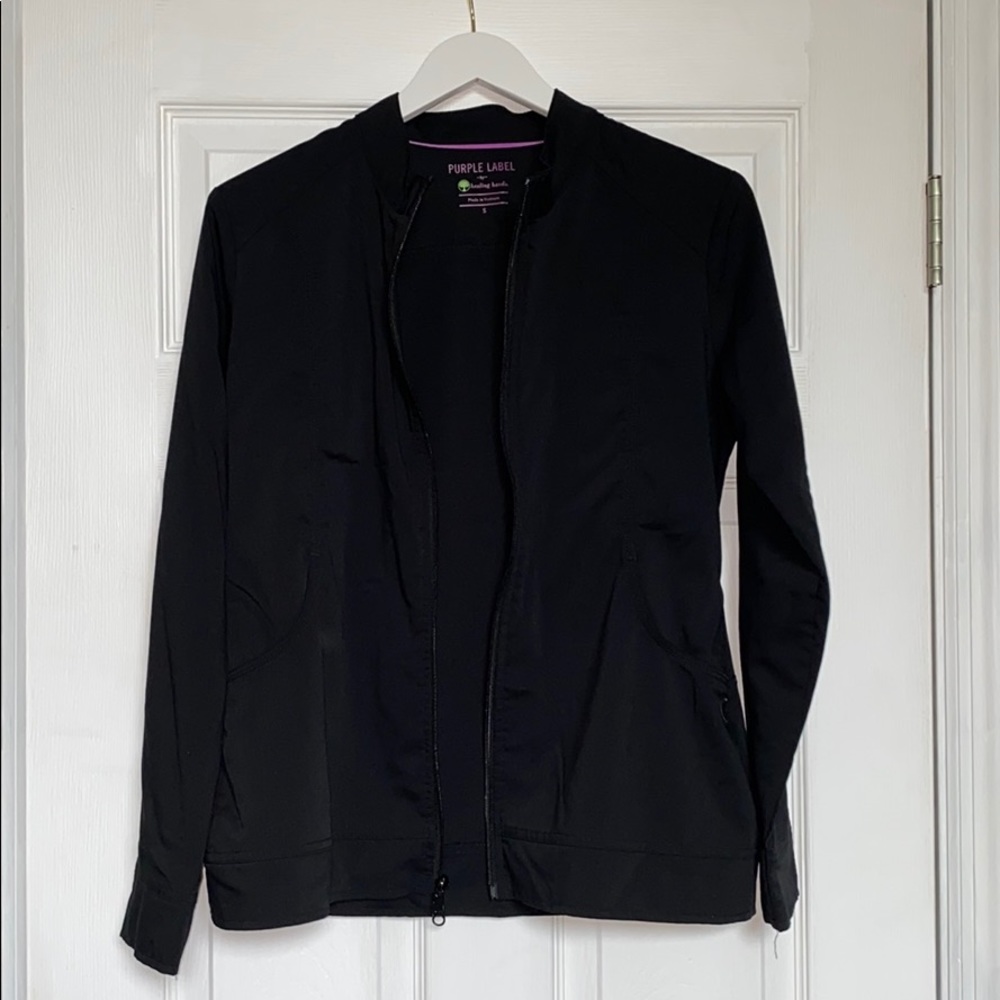 Healing hands Purple Label- Black scrub jacket